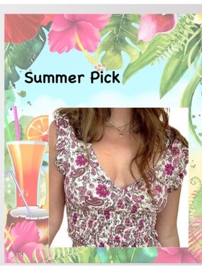 Patrons of Peace Boho Bay Top/Paisley & Floral Crop Top/Size Large